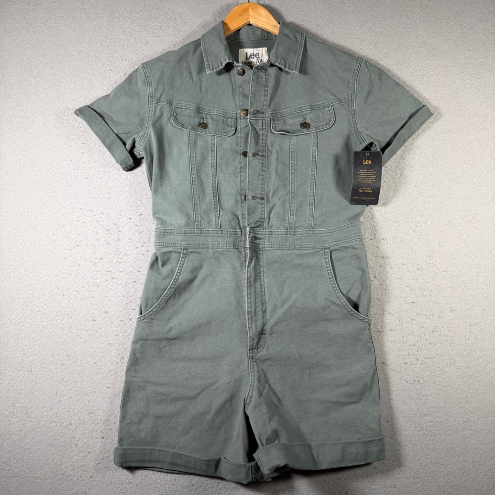 Lee Union-Alls Vintage Modern Romper Fort‎ Green WM2-20L-LFVH53711A Small NWT